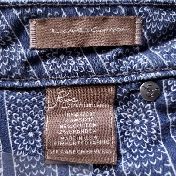 Paige Laurel Canyon Slim Flare Jeans Women 28 Blue Low Rise Stretch Faded Y2K - Picture 4 of 9